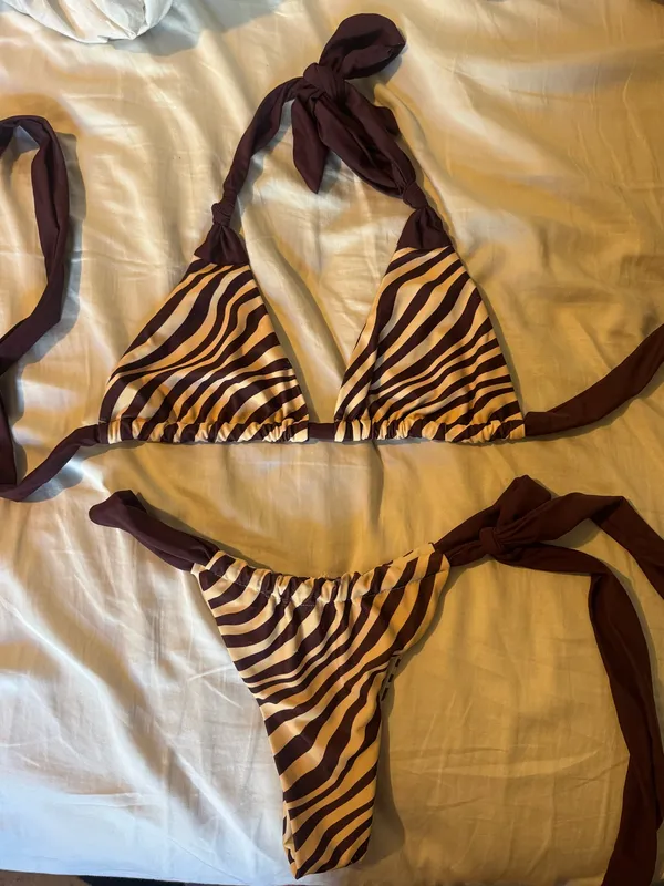 White fox boutique zebra bikini set  - Image 3