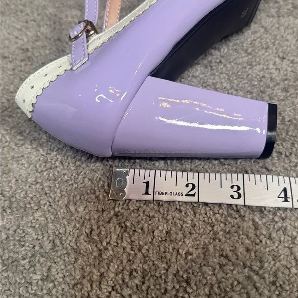 Women’s Purple Chunky Heel Mary Jane Pumps Cute Bow Round Toe Size 8 NEW - Image 11
