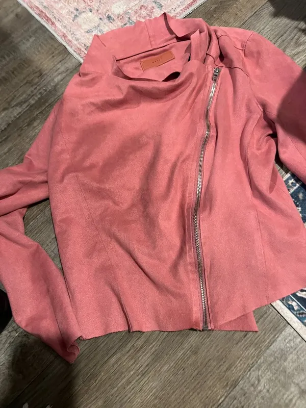 BlankNYC Rare Blush Pink Suede Moto‎ Jacket M - Image 3
