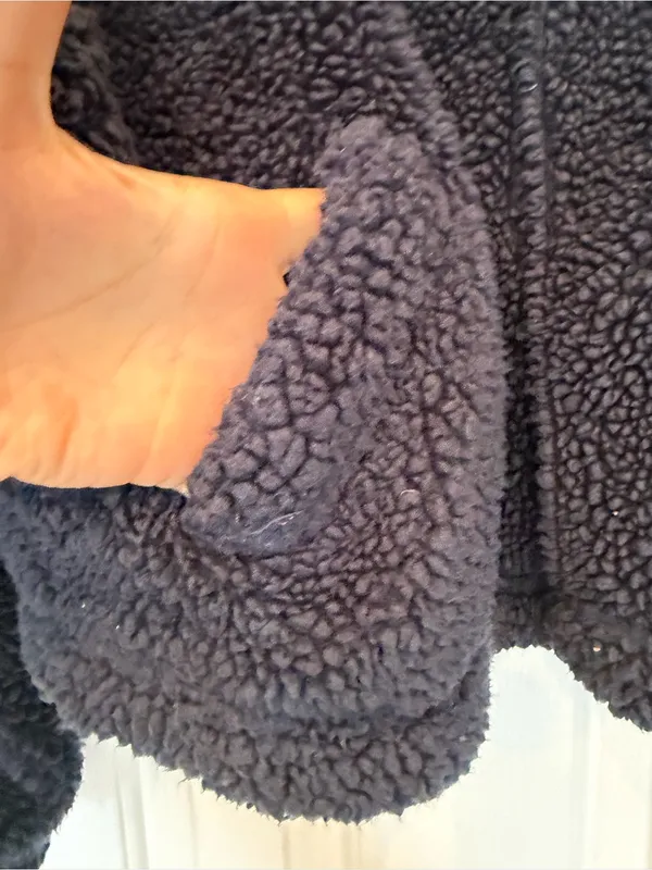Free People Movement Fluffy Blue Small Women's Fleece Quarter Zip Oversized - Image 3