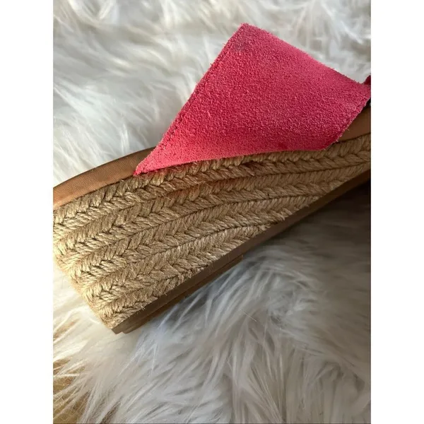 Ugg Sandal Suede Espadrilles Wedge Women's US 8 Slip On Shoes red/orange - Image 5