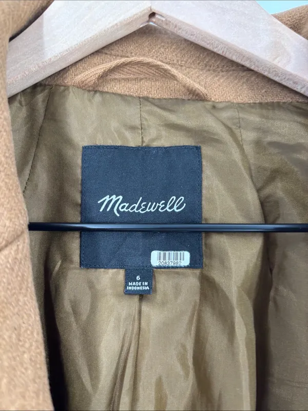 Madewell camel brown  wool long coat 6 - Image 2