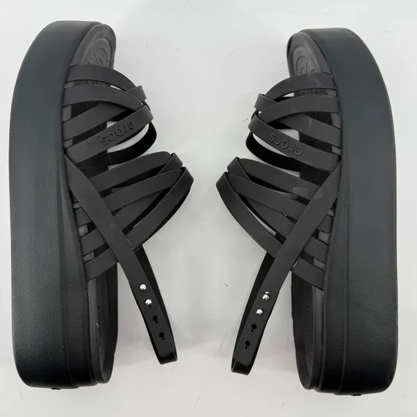 Crocs Brooklyn Strappy Low Wedge Sandal Black Women 10 Comfort Platform Y2K - Image 7