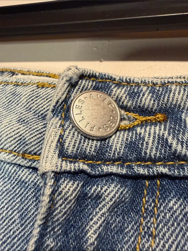 Avec Les Filles RIOU High Rise Wide Leg Cargo Jeans Tunnel Destructed Wash SZ 27 - Image 8