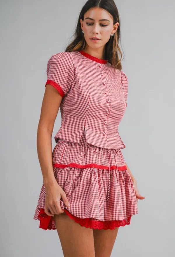 These Three Boutique gingham skirt set - Image 4