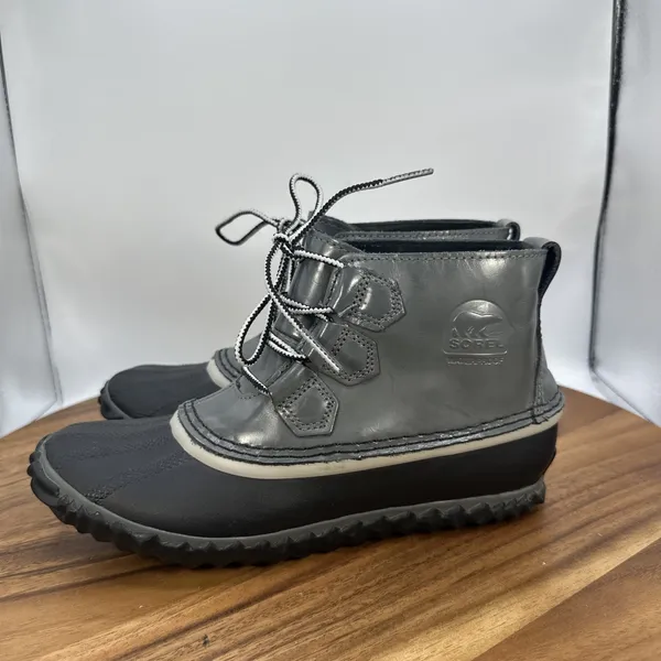Sorel Out N‎ About Rain Duck Boot Gray Waterproof Travel Outdoors Women's 7 - Image 3