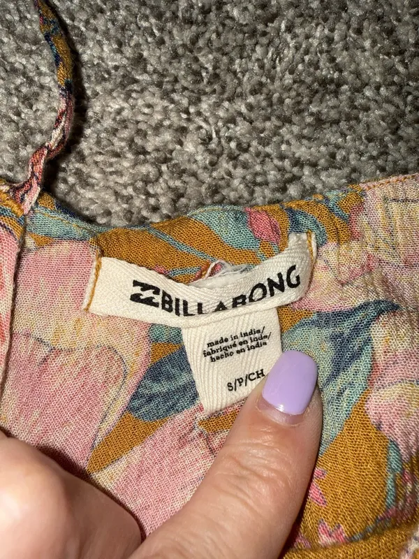 Billabong Floral Yellow Mustard Smocked Granny Dress - Image 5