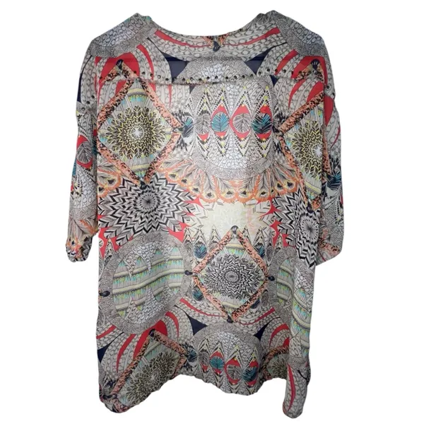 Gimmicks By BKE Boho Tribal Print Lightweight Sheer Layering Kimono - Image 3