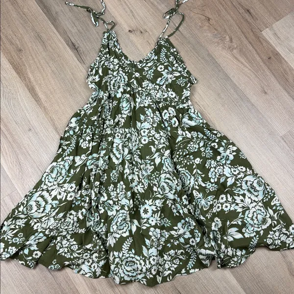 Anthropologie Patrons of Peace‎ Olive Green Mini Dress Adjustable Strap NWT XS - Image 3