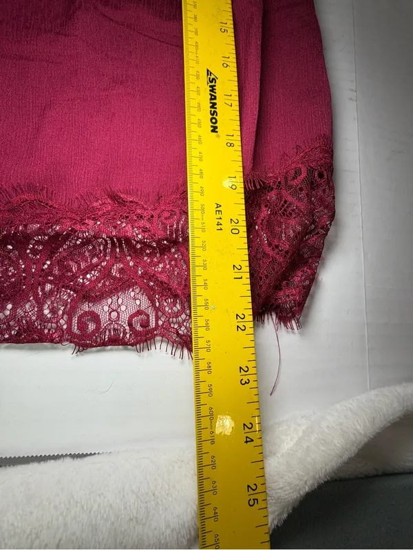 Frye Fuchsia Lace-Hem Peasant Blouse - Image 5