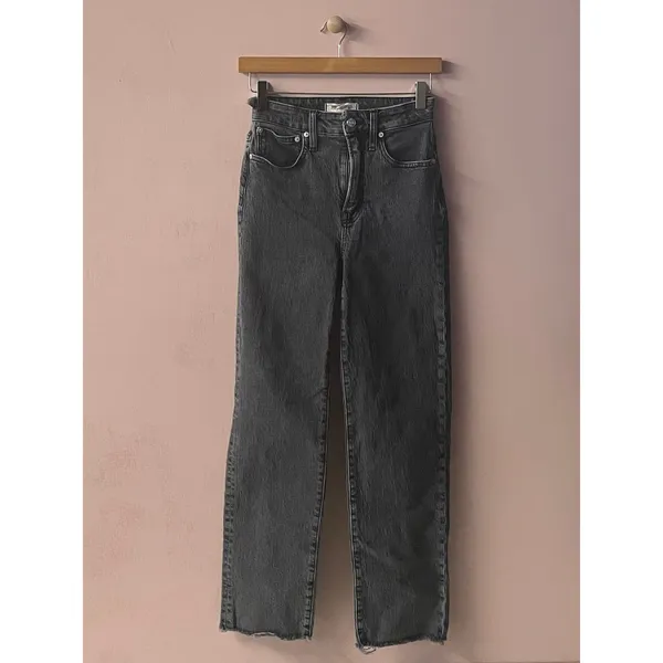 Madewell Black Wash Curvy Perfect Vintage Straight Jean Size 24 - Image 10