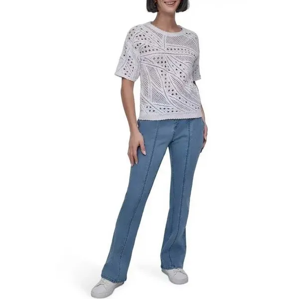 DKNY Cotton‎ Crochet Sweater Size XL - Image 3