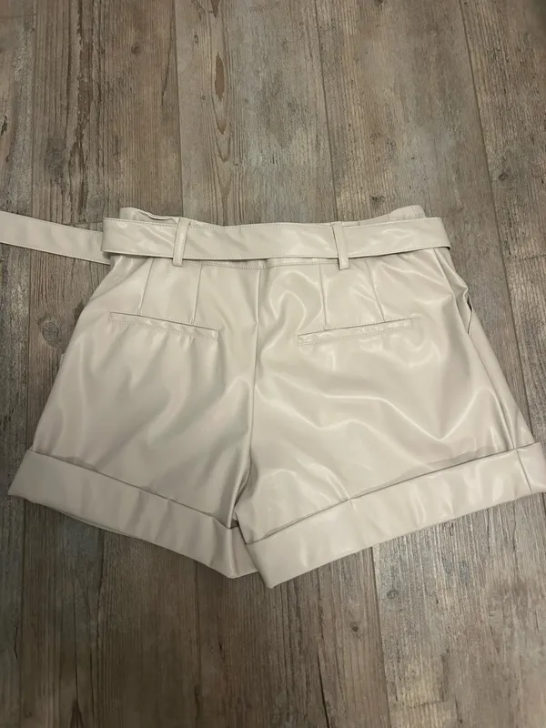 Leather Shorts Tan - Image 2