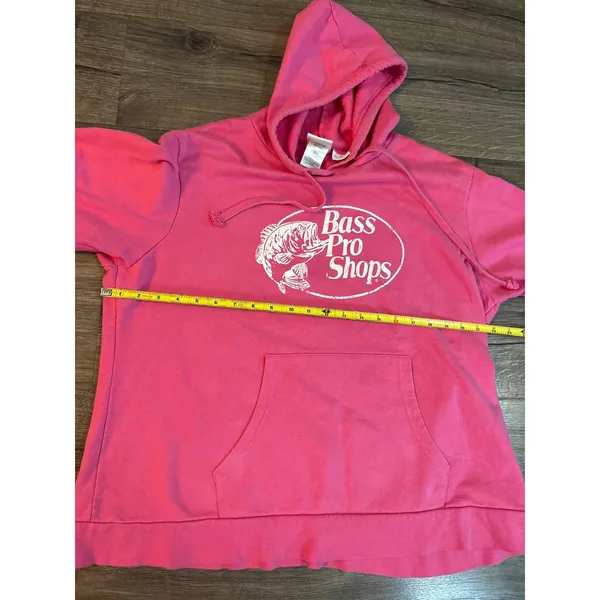 Bass Pro Shops‎ Pink Hoodie Sweatshirt Womens XL Long Sleeve Pullover Hooded Top - Image 4