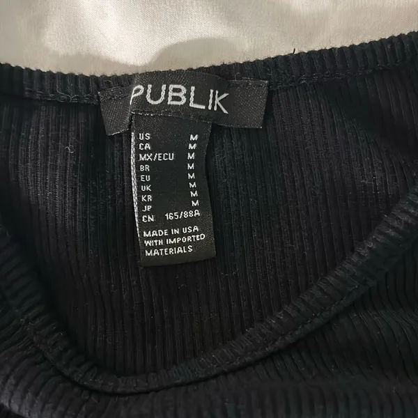 Publix Size M Long Sleeve Black Ribbed Crop Top - Image 13