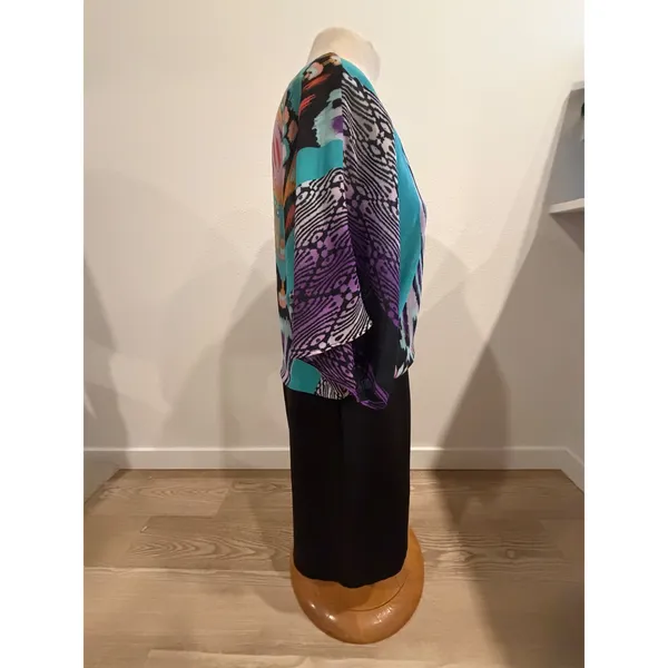 Roz & Ali Womens Multi Color Ikat Print Blouson Sheath Dress Size 12 - Image 5