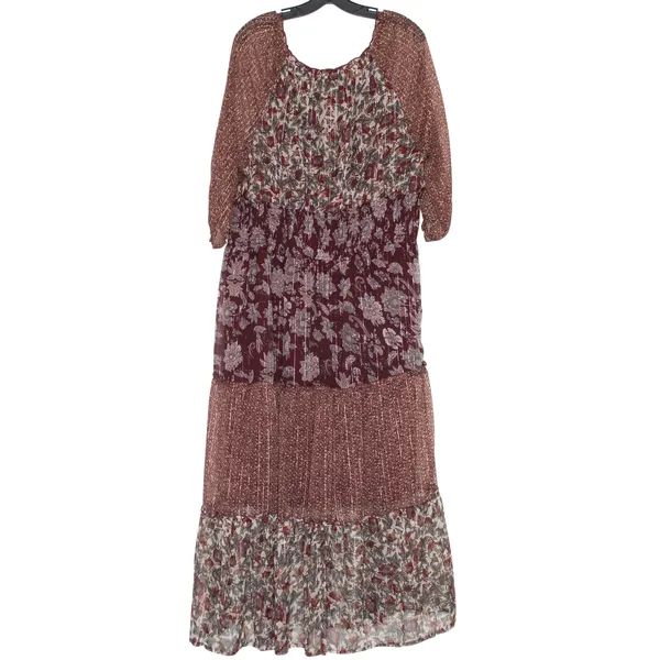 Boho Maxi Dress XXL Tiered Floral Cottagecore Prairie Peasant Flowy Festival - Image 3