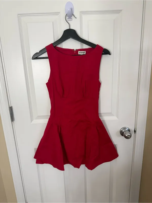 Staud Gwen Mini Dress in Cherry 0 - Image 2