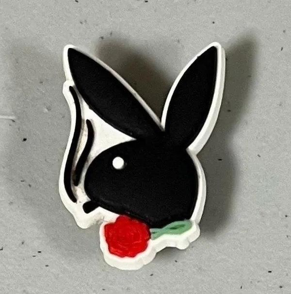 Crocs Black Playboy Bunny Y2K Shoes Shoe Charm Jibbitz 🌹✨ - Image 2