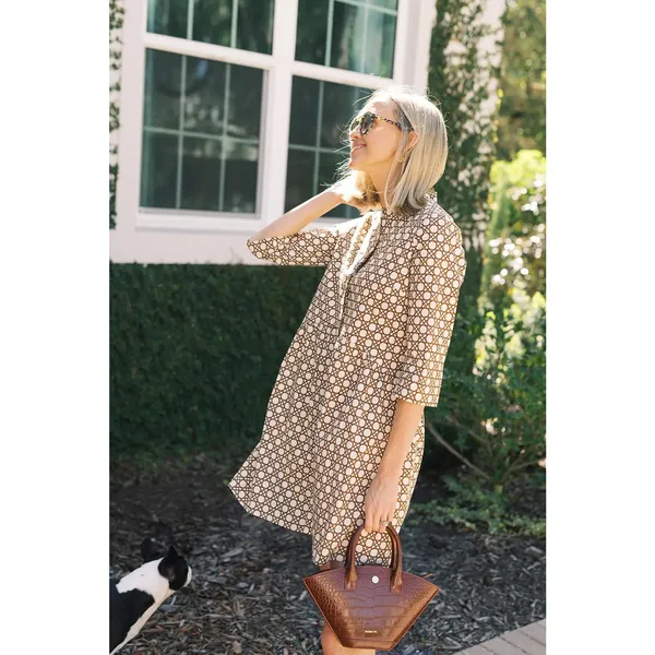 Tuckernuck Ready For Rattan Mini Dress Neutral Tunic Button Up Size Small - Image 2