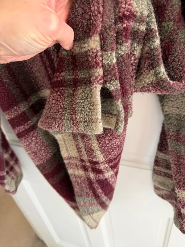 Vintage 90s‎ Woolrich Plaid Fleece Pullover Tunic USA Women’s XL - Image 6