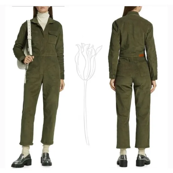 Rivet Utility‎ Bigwig Stretch Organic Cotton Corduroy Jumpsuit XL Workwear New - Image 2