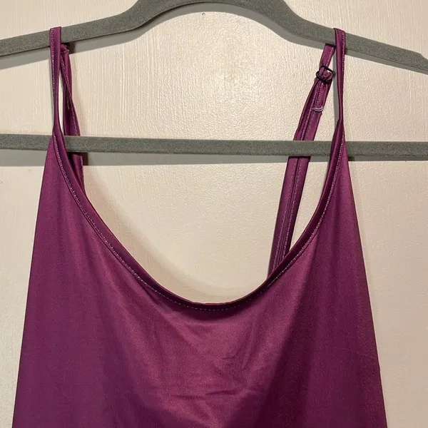 Sheilay- NWT Purple & White Floral Maxi Dress w/Criss Cross Back Straps- Size L - Image 4