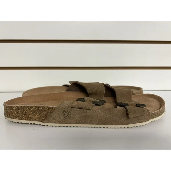 Yokono Women's Brown Leather Suede Wedge Sandals Size 9 Shoes Buckled Strap - Image 5