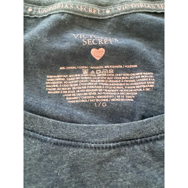 Vintage Victorias Secret Forever In Love Always An Angel Graphic Tee Navy Large - Image 4