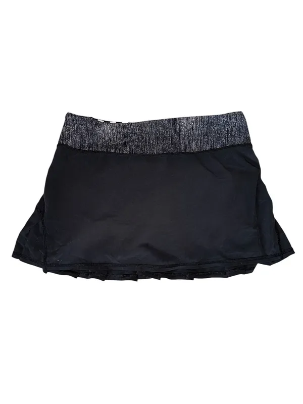 Lululemon Pace Setter Skirt Small 4 Black Burlap white Stretch Tennis Preppy - Image 6