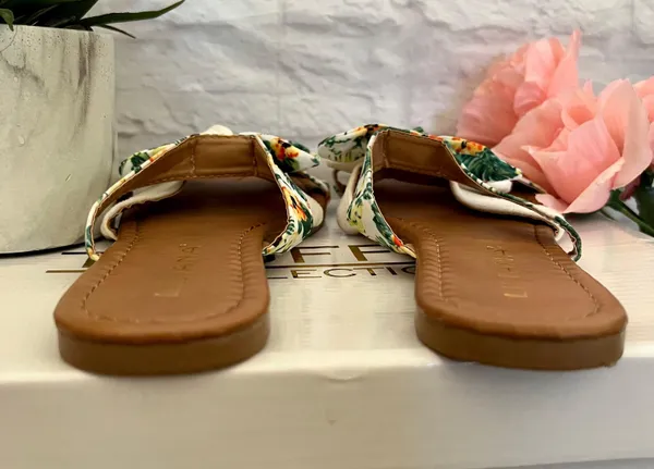 Liliana White Tropical Bow Sandals - Image 5