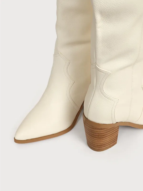 Billini Novena Off White Knee High Boots Size 8 - Image 3