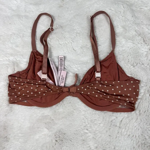 Victoria’s Secret Brown Polka Dot Bralette 34B - Image 2