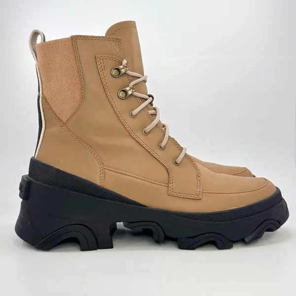 Sorel Brex Lace Waterproof Boots Women 9 Tawny Buff Black Lug Sole NL4305-253 - Image 4