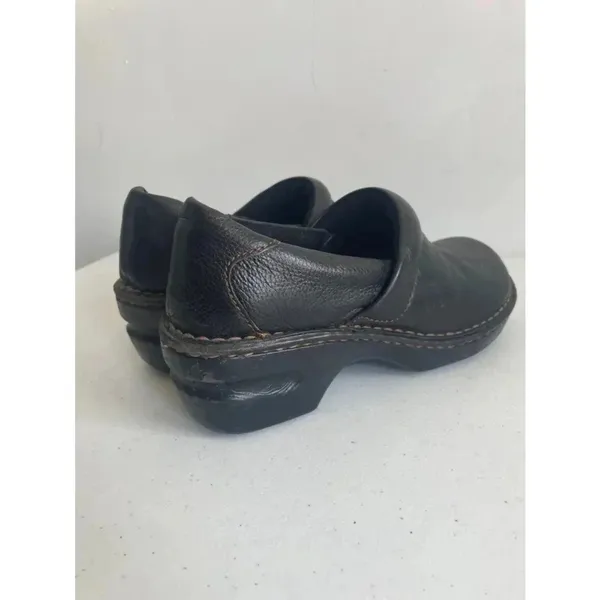 Women's BOC Black Leather Clogs Size 7‎ GUC! - Image 3