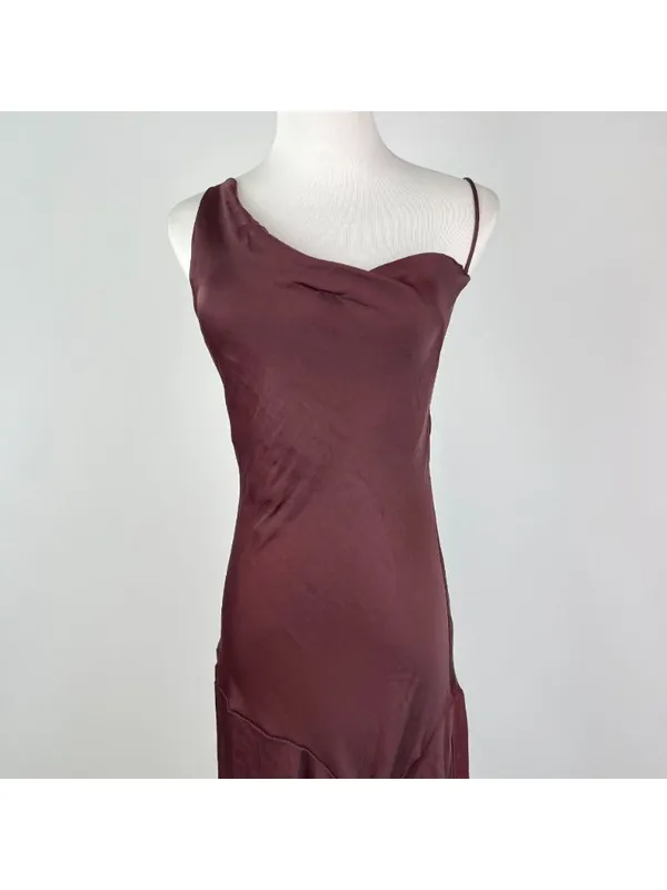NWOT Farm Rio Ruffled Sleeveless V-Neck Maxi Dress Burgundy Size S - Image 7