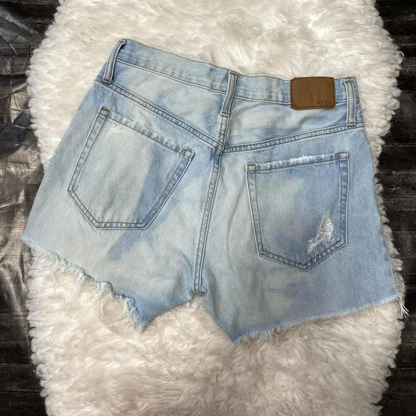 Aeropostale 90s High Rise Cut Off Denim Shorts Button Fly Y2k Mallcore Grunge - Image 6