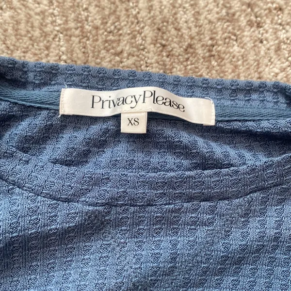 Privacy Please Blue Long Sleeve Women's Top - Image 3
