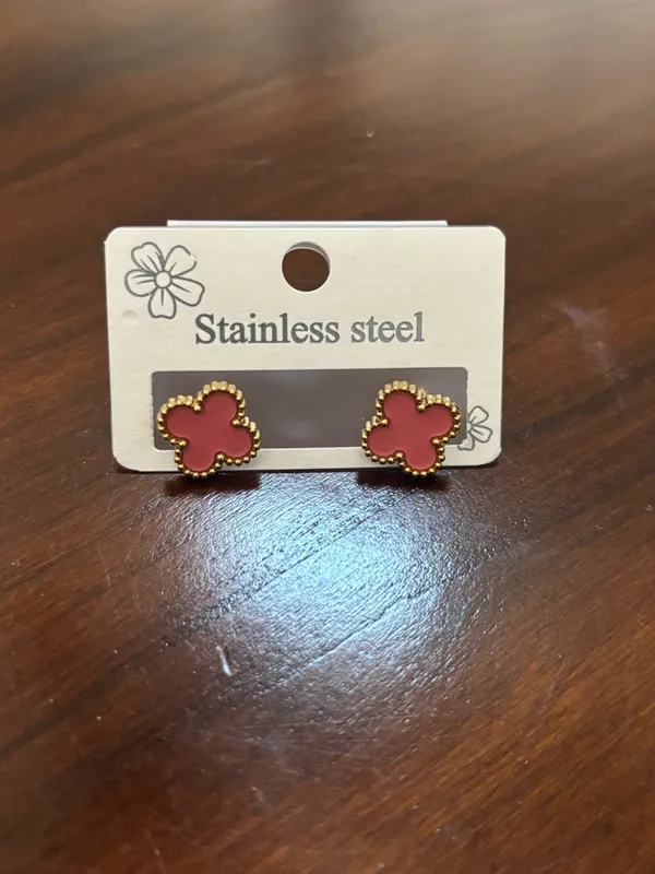 Clover earrings Red - Image 2
