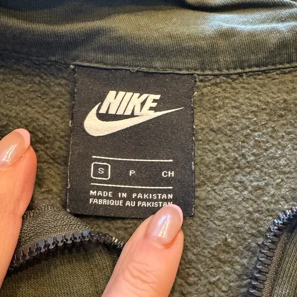 Nike Olive Green 1/4 zip Sweatshirt - Image 4