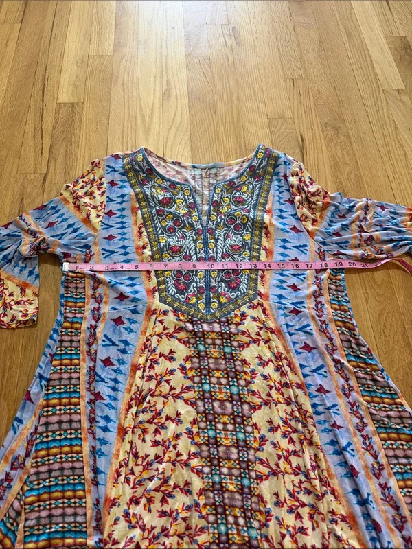 Soft Surroundings Fifi Bell Sleeve Embroidered Boho Top Sz L - Image 4