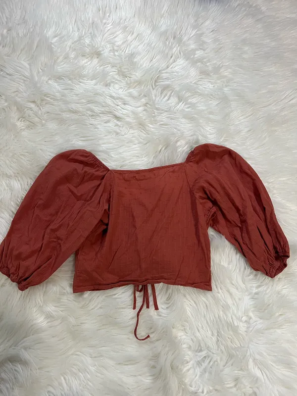 Liberty Love Terracotta Puff Sleeve Blouse  - Image 5