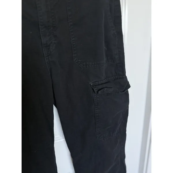 Zara Womens Size 4 Black Straight Leg Cargo Pants - Image 3