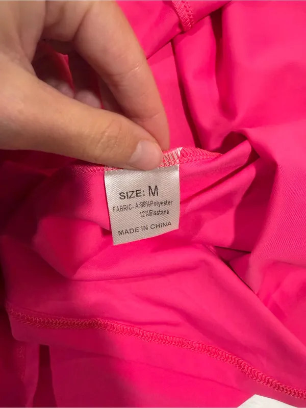 MISSUFE Hot Pink Athletic Tennis Dress Racerback A-Line - Medium - Image 4