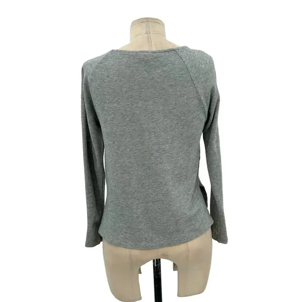 James Perse‎ Gray Button Neckline Long Sleeve T-Shirt Size 00 / XXS - Image 5