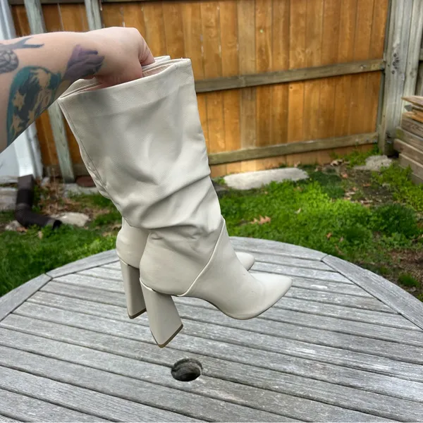 DV DOLCE VITA Women's Wandah‎ Slouch Dress tall Boots Ivory White size 6 - Image 8