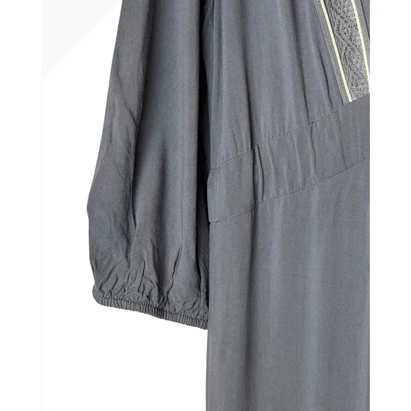 Baltic Born Maxi Dress Women XL Gray Embroidered Tiered Boho Cottagecorre - Image 7