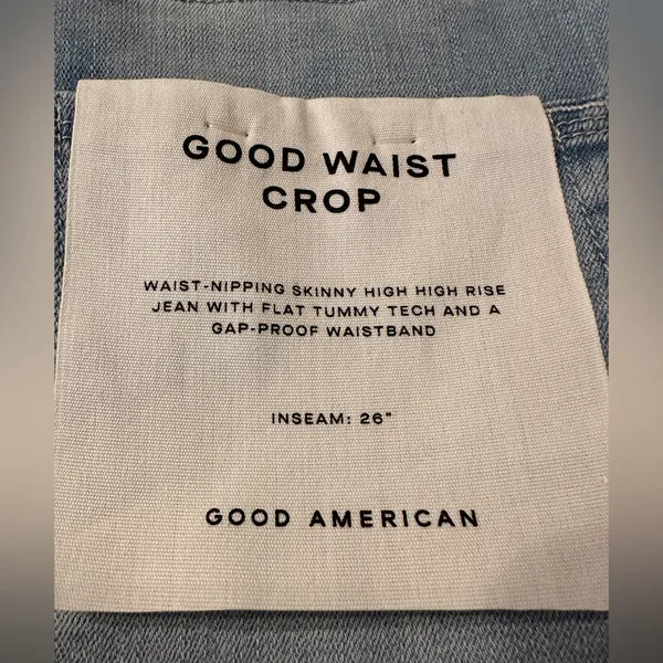 Good American Good Waist Cropped Jeans - NWT - Size 0 Women's Distressed - Image 7