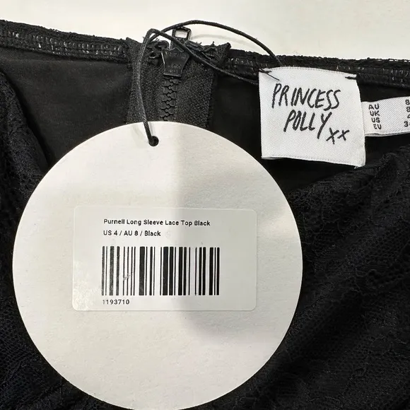 PRINCESS POLLY Purnell Lace Top Black - Size 4 - NEW With Tags - In Bags.‎ - Image 8