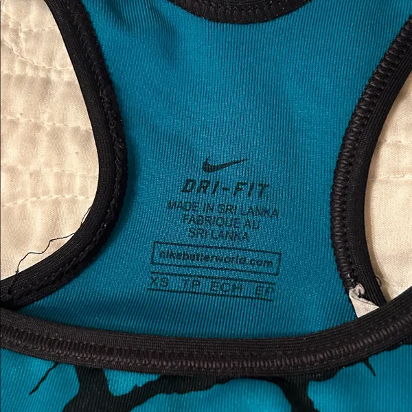 Nike Pro Women's Teal and Black Sports Bra - Image 3
